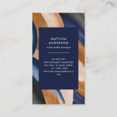 Carte De Visite Bleu terre cuite abstraite aquarelle logo moderne  (Dos)