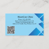 Carte De Visite Bleu thème Customisé Logo QR Doctor (Dos)
