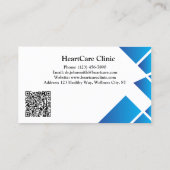 Carte De Visite Bleu thème Customisé Logo QR Doctor (Dos)