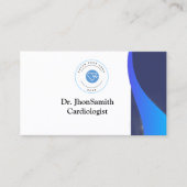 Carte De Visite Bleu thème Customisé Logo QR Doctor (Devant)