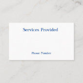 carte de visite "Bleu Tissu" (Dos)