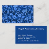 Carte De Visite Bleu tonal de batik hawaïen de plage de Mahapuu (Devant / Derrière)