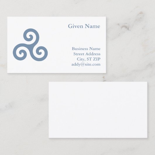 Carte De Visite Bleu Triskelion (Devant / Derrière)