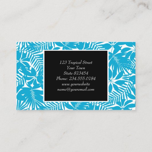 Carte De Visite Bleu tropical (Dos)
