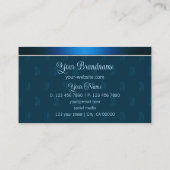 Carte De Visite Bleu Turquoise chic avec Motif Monogram Profession (Dos)