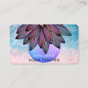Carte De Visite Bleu Turquoise Lotus Fleur Yoga Méditation Formate