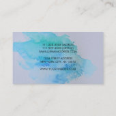 Carte De Visite Bleu turquoise moderne d'éclaboussure d'aquarelle (Dos)