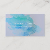 Carte De Visite Bleu turquoise moderne d'éclaboussure d'aquarelle (Devant)