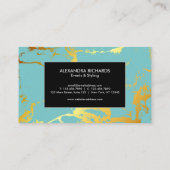 Carte De Visite Bleu Turquoise Or (Dos)