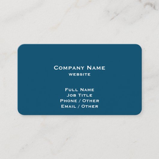 Carte de visite bleu Turquoise simple (Devant)