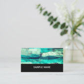 Carte De Visite bleu turquoise trait de peinture abstrait artistiq (Debout devant)