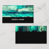 Carte De Visite bleu turquoise trait de peinture abstrait artistiq (Devant / Derrière)