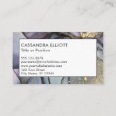 Carte De Visite Bleu Turquoise violet et or Encre d'alcool Liquide (Dos)