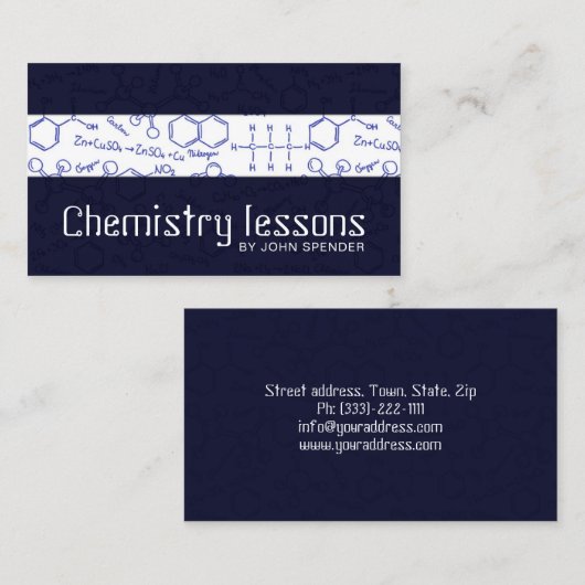 Carte de visite bleu Tutor (Devant / Derrière)