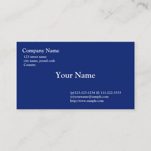 Carte De Visite bleu uni (Devant)