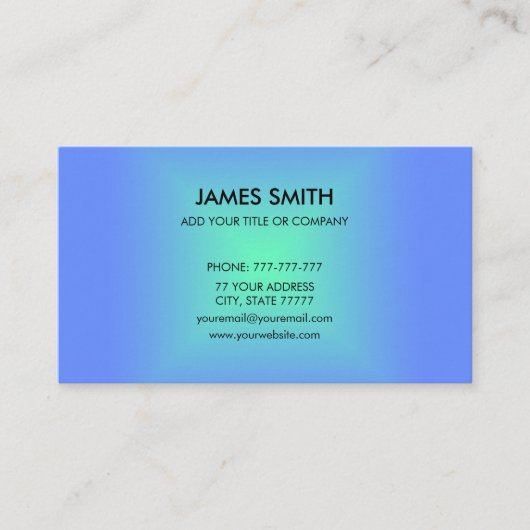 Carte De Visite Bleu Vert Diamant Dégradé Moderne (Devant)