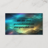 Carte De Visite Bleu, vert et or (Dos)