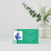 Carte De Visite Bleu Vert Médicale Clochons Uniforme (Debout devant)