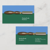 Carte de visite bleu-vert Roughing de Woodturning (Devant / Derrière)