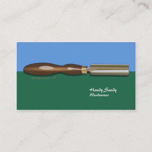 Carte de visite bleu-vert Roughing de Woodturning (Devant)