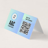 Carte De Visite Bleu Vert Services de nettoyage mixte Code QR (Devant)