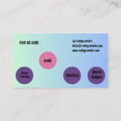 Carte De Visite Bleu Vert Services de nettoyage mixte Code QR (Dos)