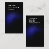 Carte De Visite Bleu Vertical Noir Qualité tendance (Devant / Derrière)