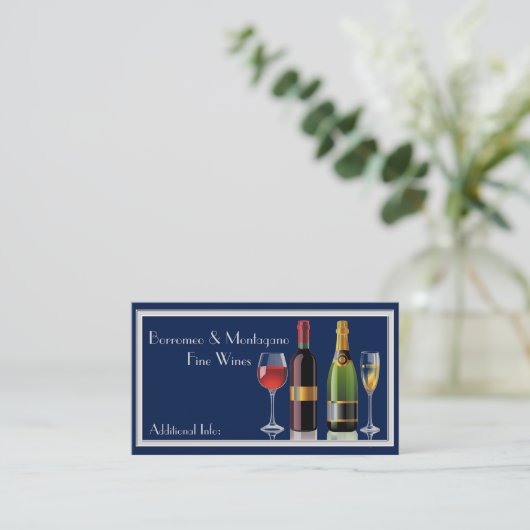 Carte de visite Bleu Vin Fin (Debout devant)