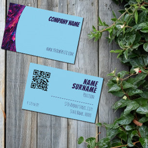 Carte de visite bleu violet bleu minimaliste pour