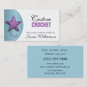 Carte de visite bleu violet en forme de fils Croch (Devant / Derrière)