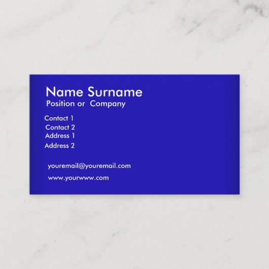 Carte de visite bleue (Devant)
