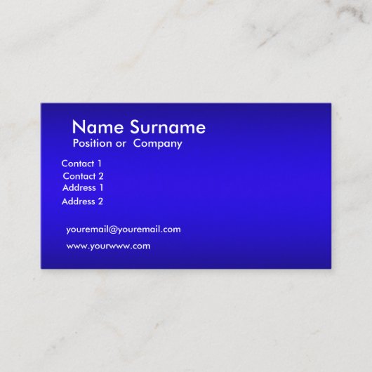 Carte de visite bleue (Devant)