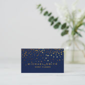 Carte de visite bleue avec paillettes subtile et f (Debout devant)