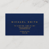 Carte de visite bleue avec paillettes subtile et f (Dos)