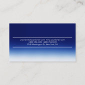Carte de visite bleue blanche simple et tendance (Dos)