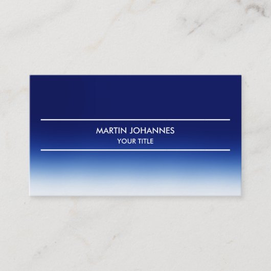 Carte de visite bleue blanche simple et tendance (Devant)