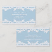 Carte de visite bleue chic pour mariage élégant (Devant / Derrière)