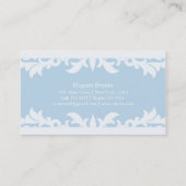 Carte de visite bleue chic pour mariage élégant (Dos)