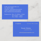 carte de visite bleue ciel informations complètes (Devant / Derrière)