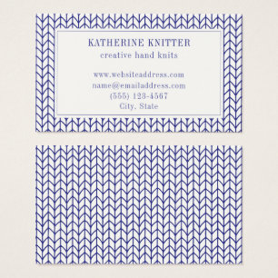 Carte de visite BLEUE EN TRICOT 3,5x2