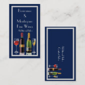 Carte de visite bleue Fine Wine Business 2 (Devant / Derrière)