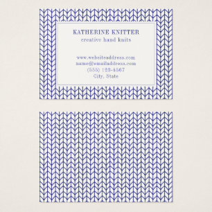 Carte de visite BLEUE LIGNE TRICOT 3.5x2.5