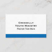 Carte De Visite BLEUE LINE Église jeunesse Pasteur Ministère (Devant)