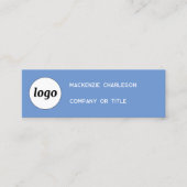 Carte de visite bleue mini avec logo simple et cod (Devant)