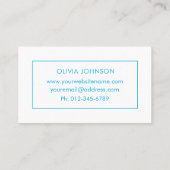 Carte de visite bleue minimale pour service de net (Dos)