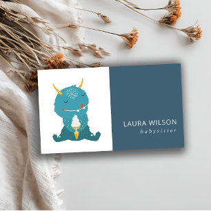 CARTE DE VISITE BLEUE OCHRE CUIT SANDI PETIT MOSTER ICECREAM NANNY