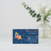 Carte de visite bleue Poisson (Debout devant)