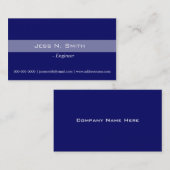 Carte de visite bleue simple et élégante. (Devant / Derrière)