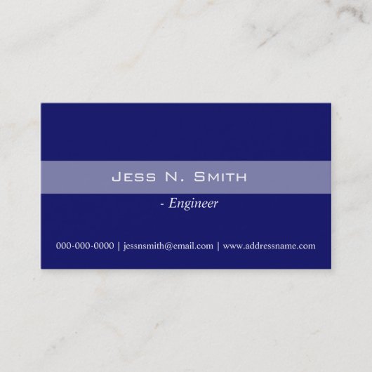 Carte de visite bleue simple et élégante. (Devant)