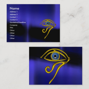 CARTE DE VISITE BLEUE TALISMAN / OEIL OR HORUS